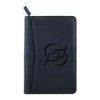 Navy Pedova™ Jr. Zippered Padfolio with FSC® Mix Paper with a debossed logo