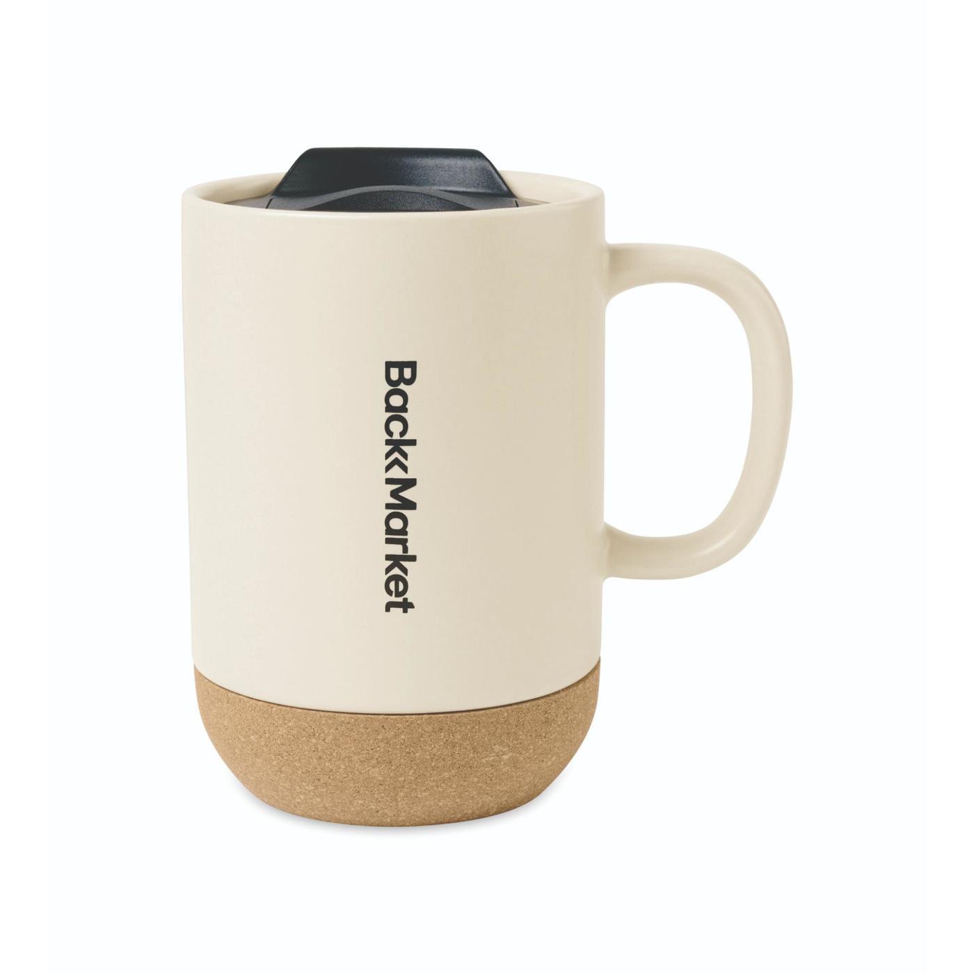 Bone Valo Ceramic Lidded Mug - 14 Oz.