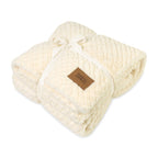 Cream Luxe Nordic Recycled Polyester Throw Blanket