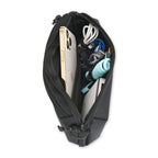 Newton Recycled rPET Electronics Cord Management Pouch shown with example cords that are not included