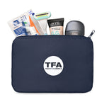 Arlo Recycled rPET Zippered Pouch - Navy shown with contents inside