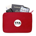 Arlo Recycled rPET Zippered Pouch - Red shown with contents inside