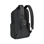 A Fletcher Recycled rPET Mini Pouch Bag Charm shown attached to a backpack hook 