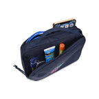 Parker Recycled rPET Dual Zippered Pouch shown with items inside