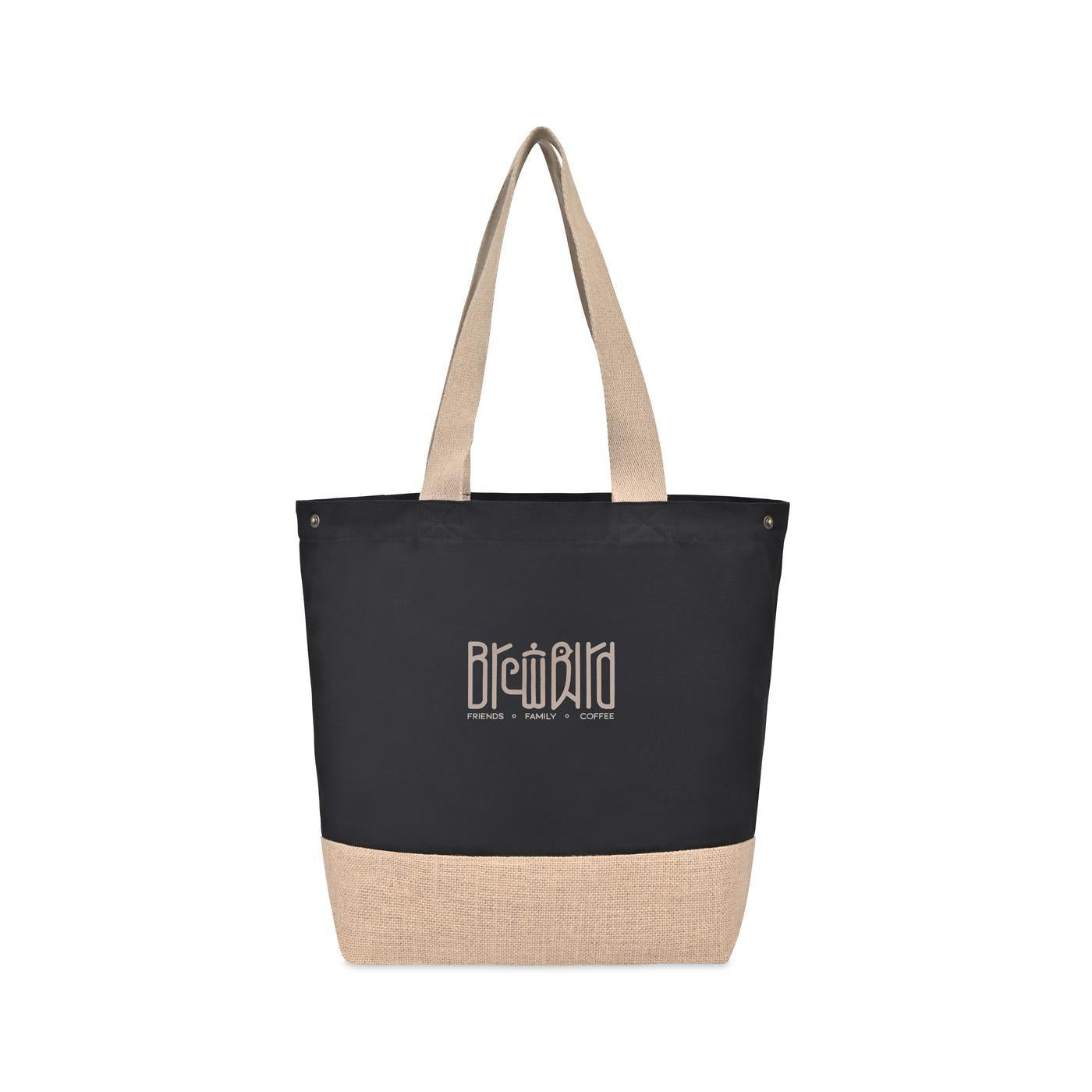Recycled Cotton Canvas Jute Tote - AWARE™ - Black