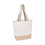 Recycled Cotton Canvas Jute Tote - AWARE™ - Natural