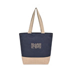 Recycled Cotton Canvas Jute Tote - AWARE™ - Navy