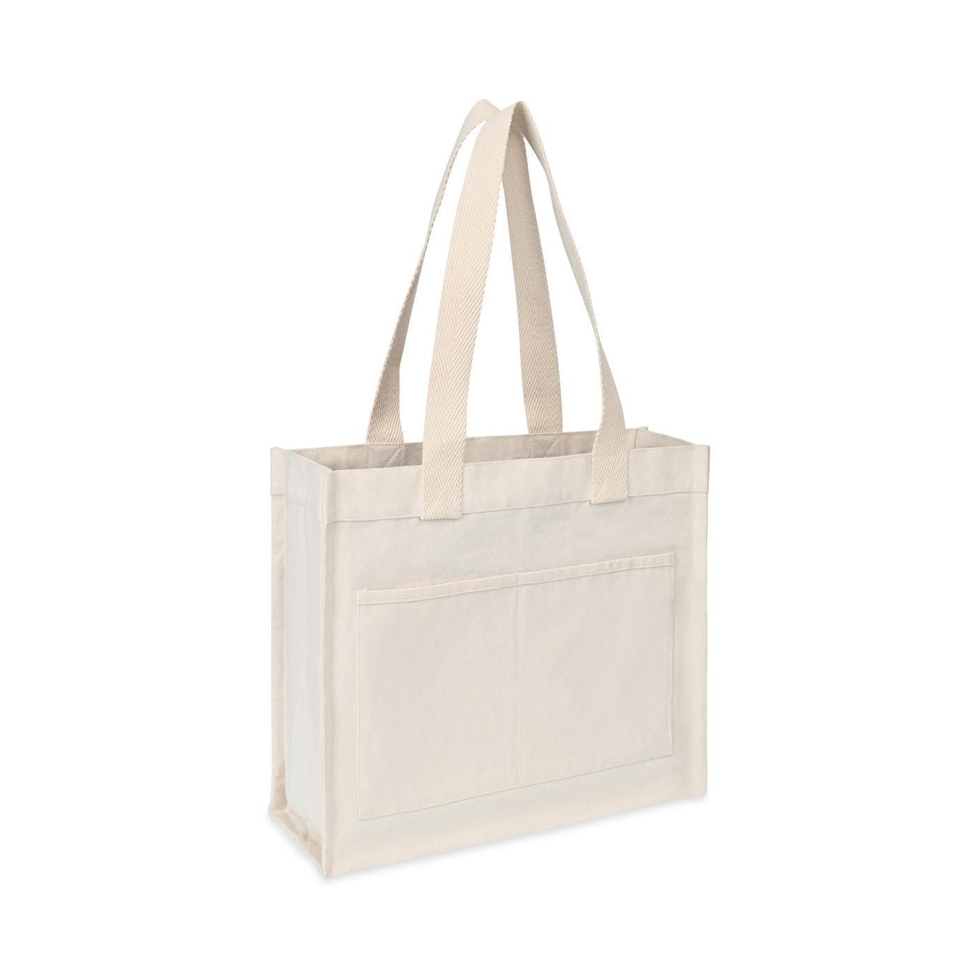 Recycled Cotton Pocket Tote - AWARE™ - Natural