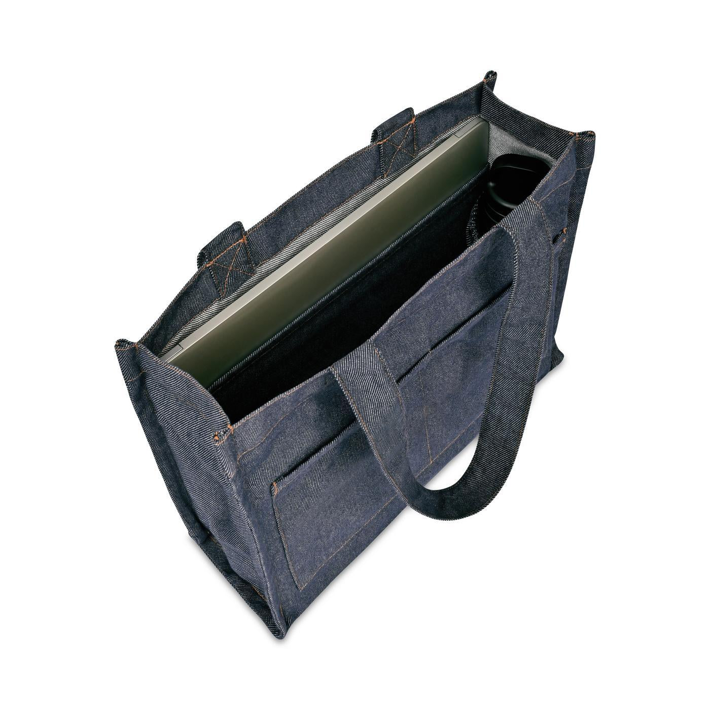 Recycled Cotton Pocket Tote - AWARE™ - Denim
