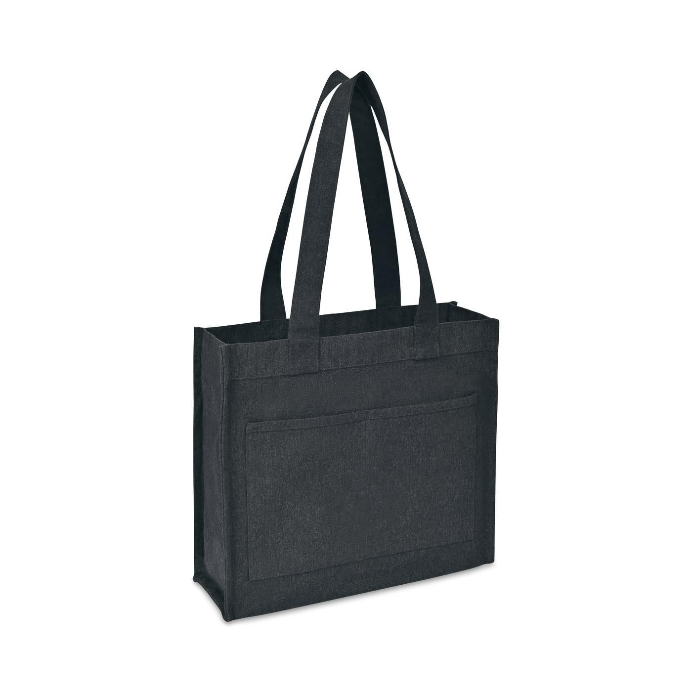 Recycled Cotton Pocket Tote - AWARE™ - Charcoal