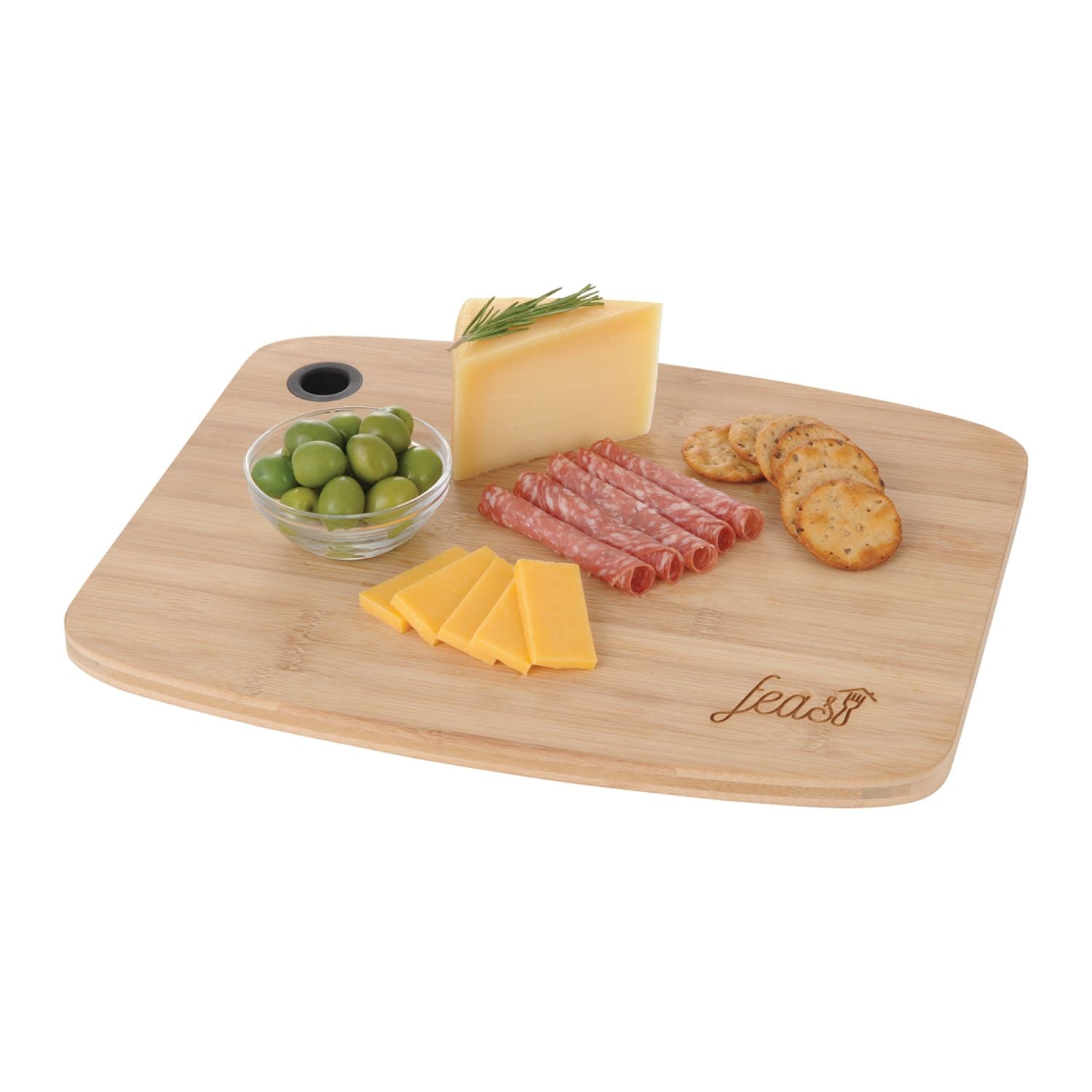 Bamboo Large Cutting Board with Silicone Grip