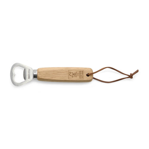 Oak Bottle Opener with a laser engraved logo