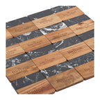 Black Marble and Wood Coaster Set