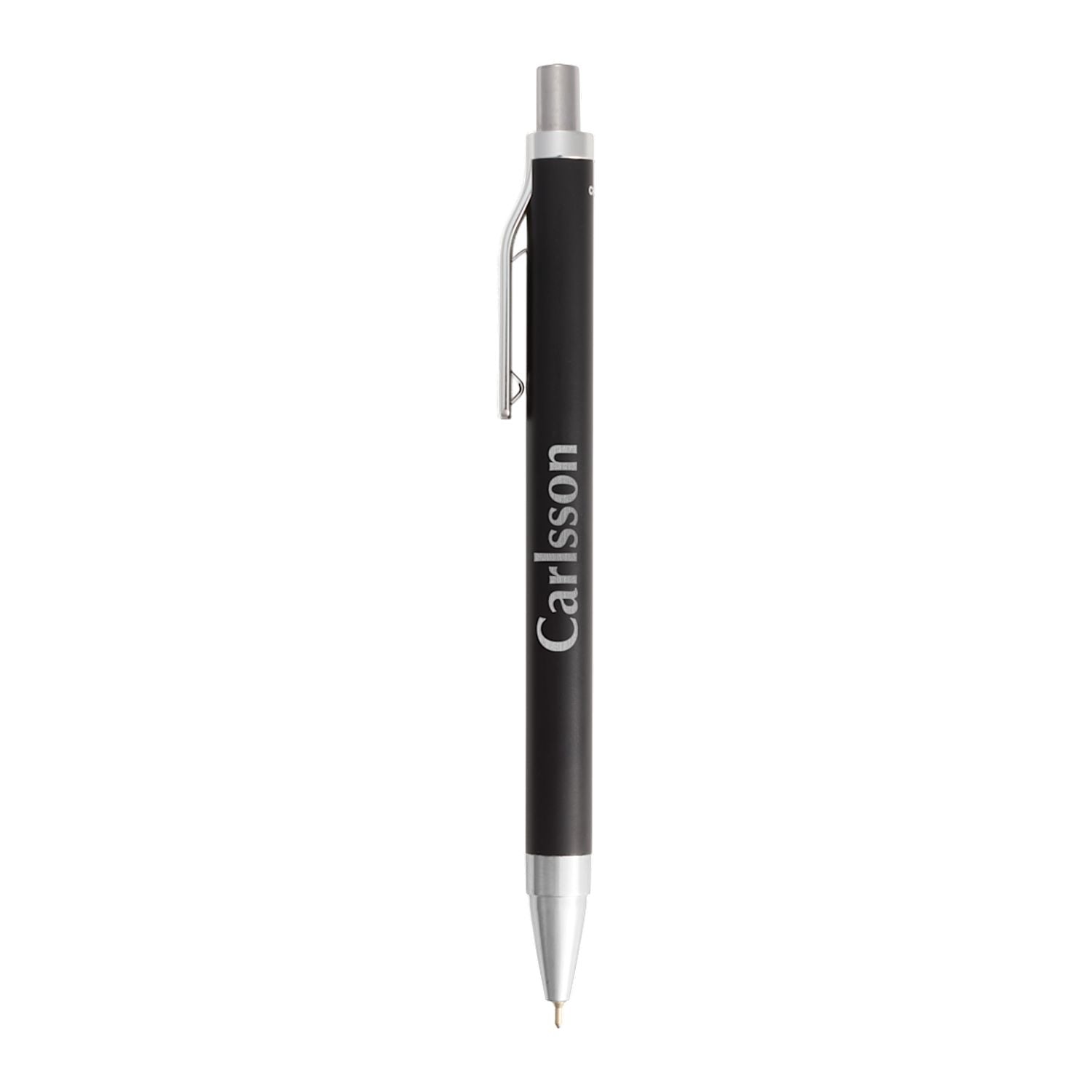 Black Beau Recycled Aluminum Gel Pen with a custom logo