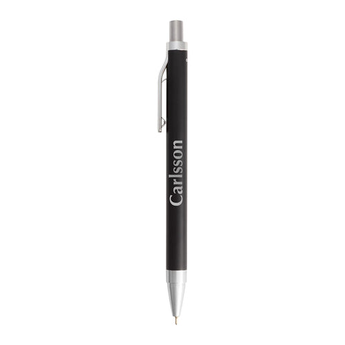Black Beau Recycled Aluminum Gel Pen with a custom logo