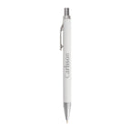 White Beau Recycled Aluminum Gel Pen with a custom logo