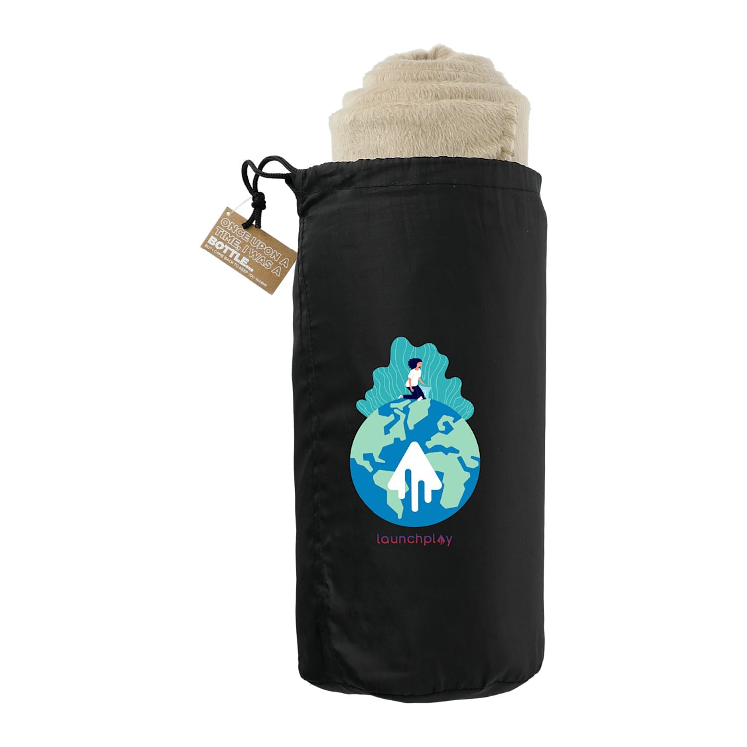 100% Recycled PET Fleece Blanket with RPET Pouch