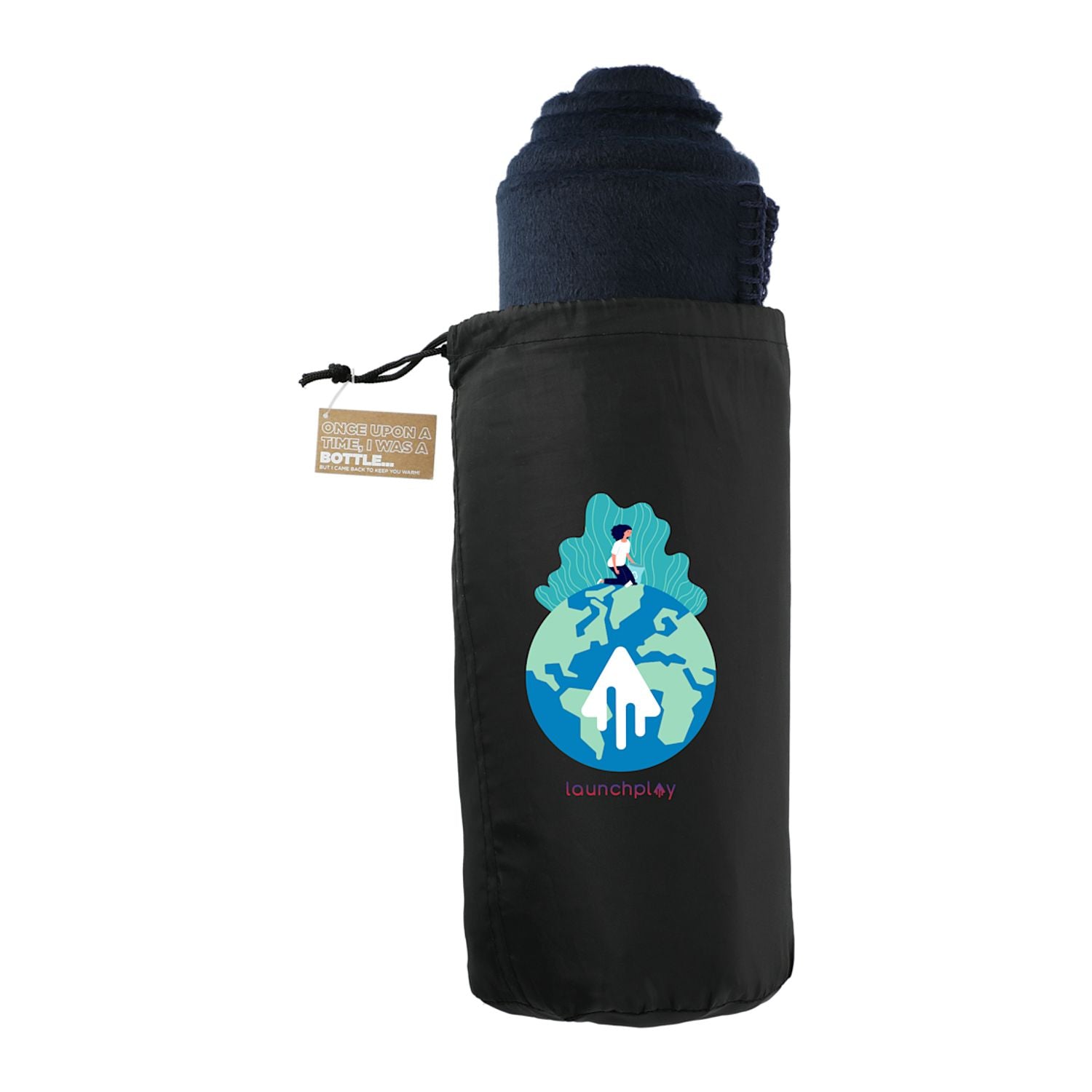 100% Recycled PET Fleece Blanket with RPET Pouch