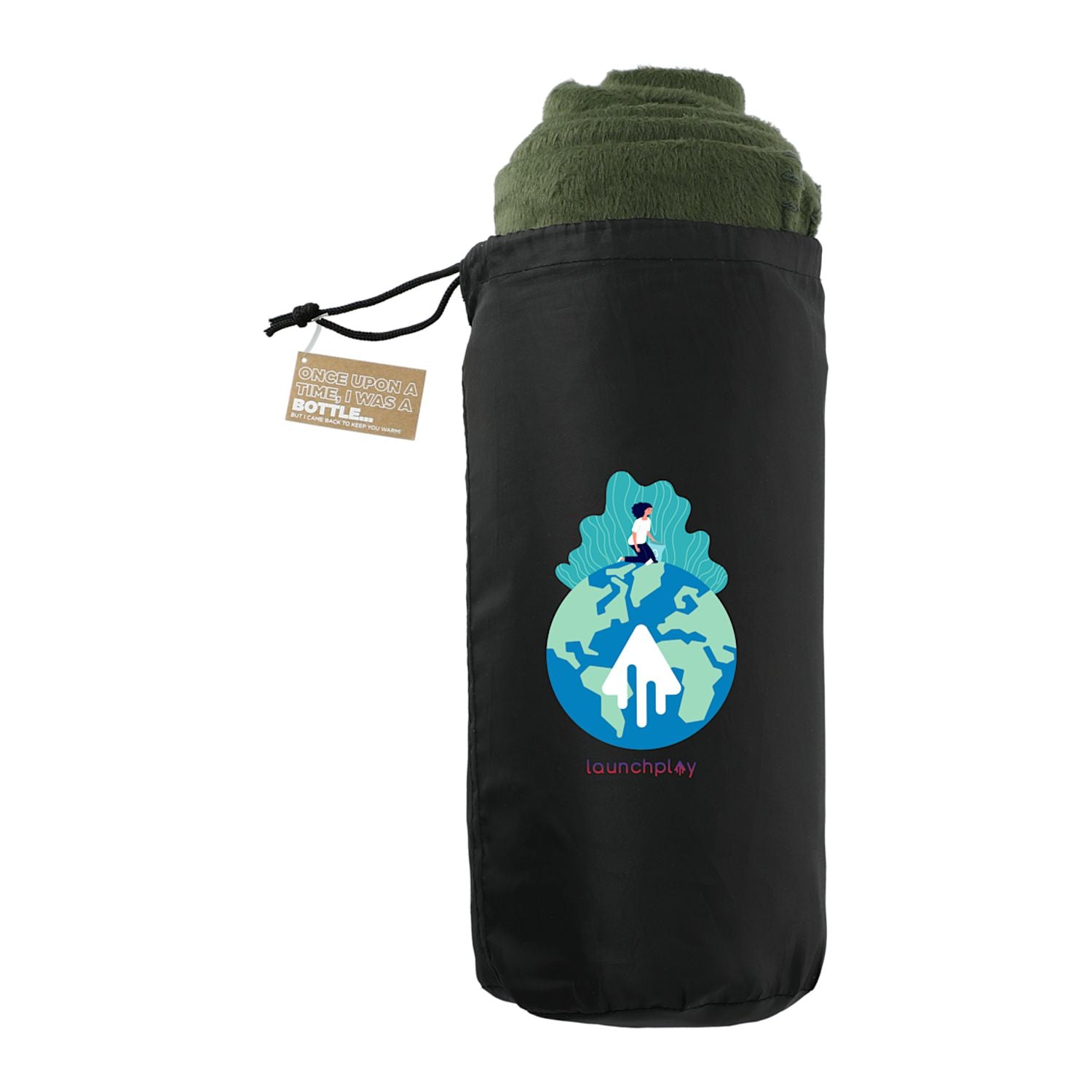 100% Recycled PET Fleece Blanket with RPET Pouch
