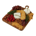 Twine Large Acacia Loop Serve Board shown with food on top of it