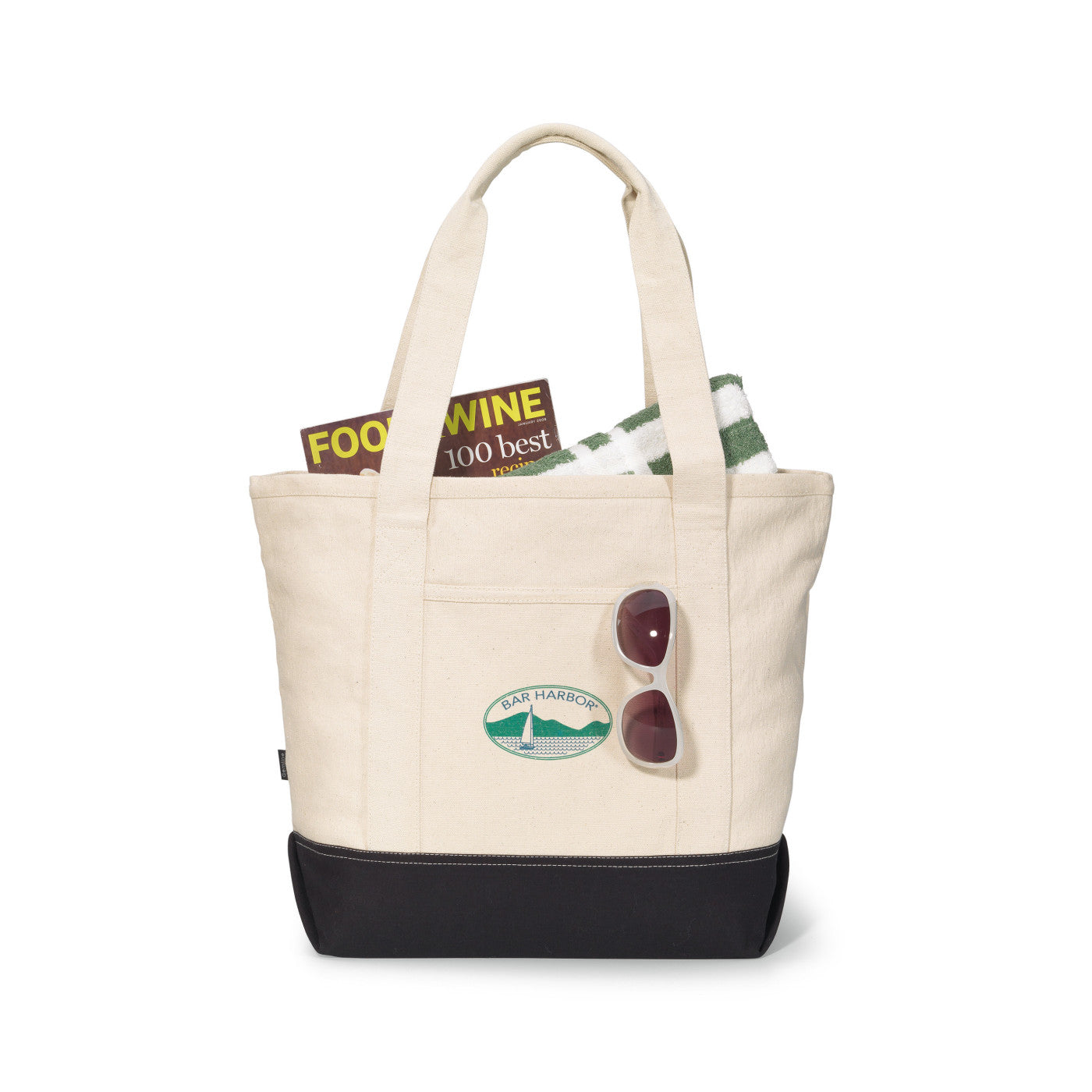 Black Newport Cotton Zippered Tote
