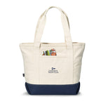 Navy Newport Cotton Zippered Tote