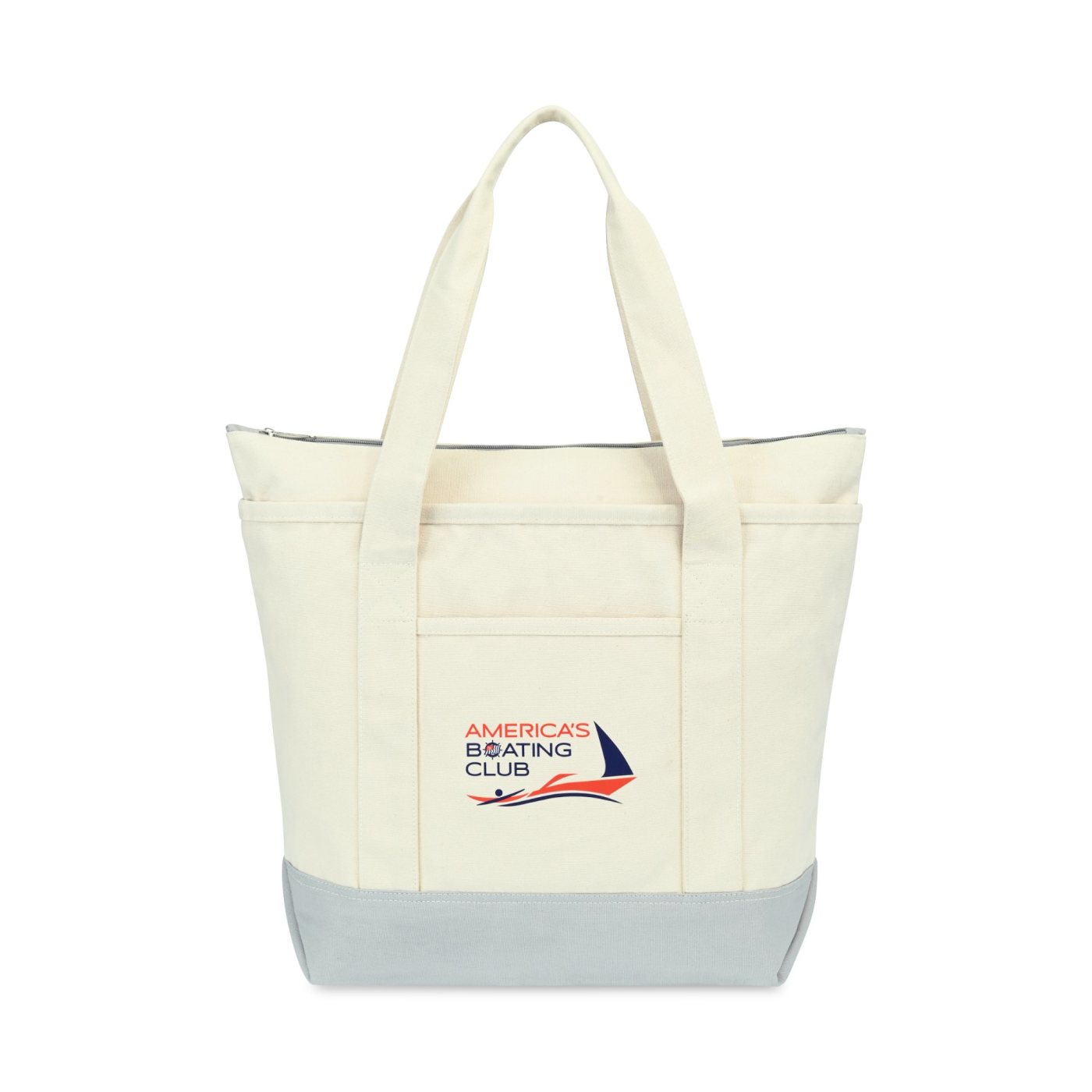Gray Newport Cotton Zippered Tote