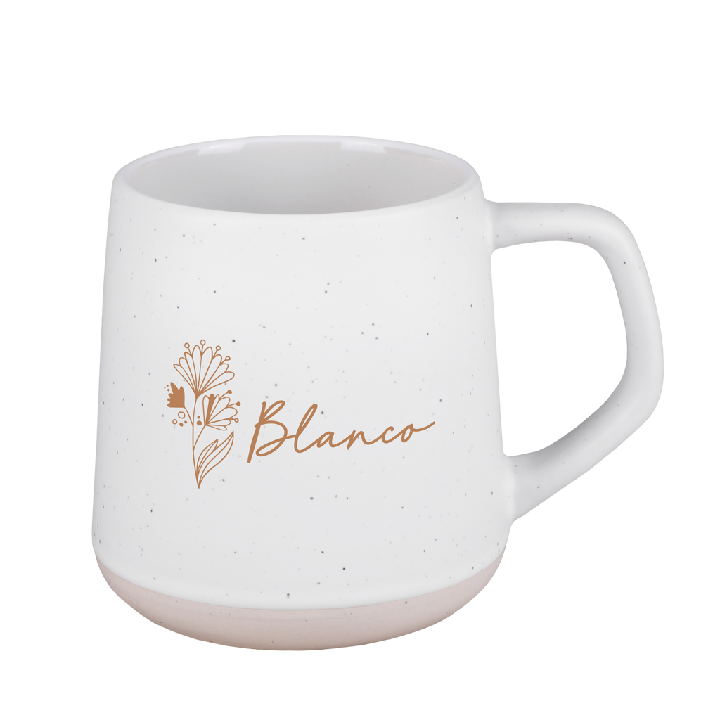 13.5 Oz Speckled Ceramic Tapered Mug with a custom logo