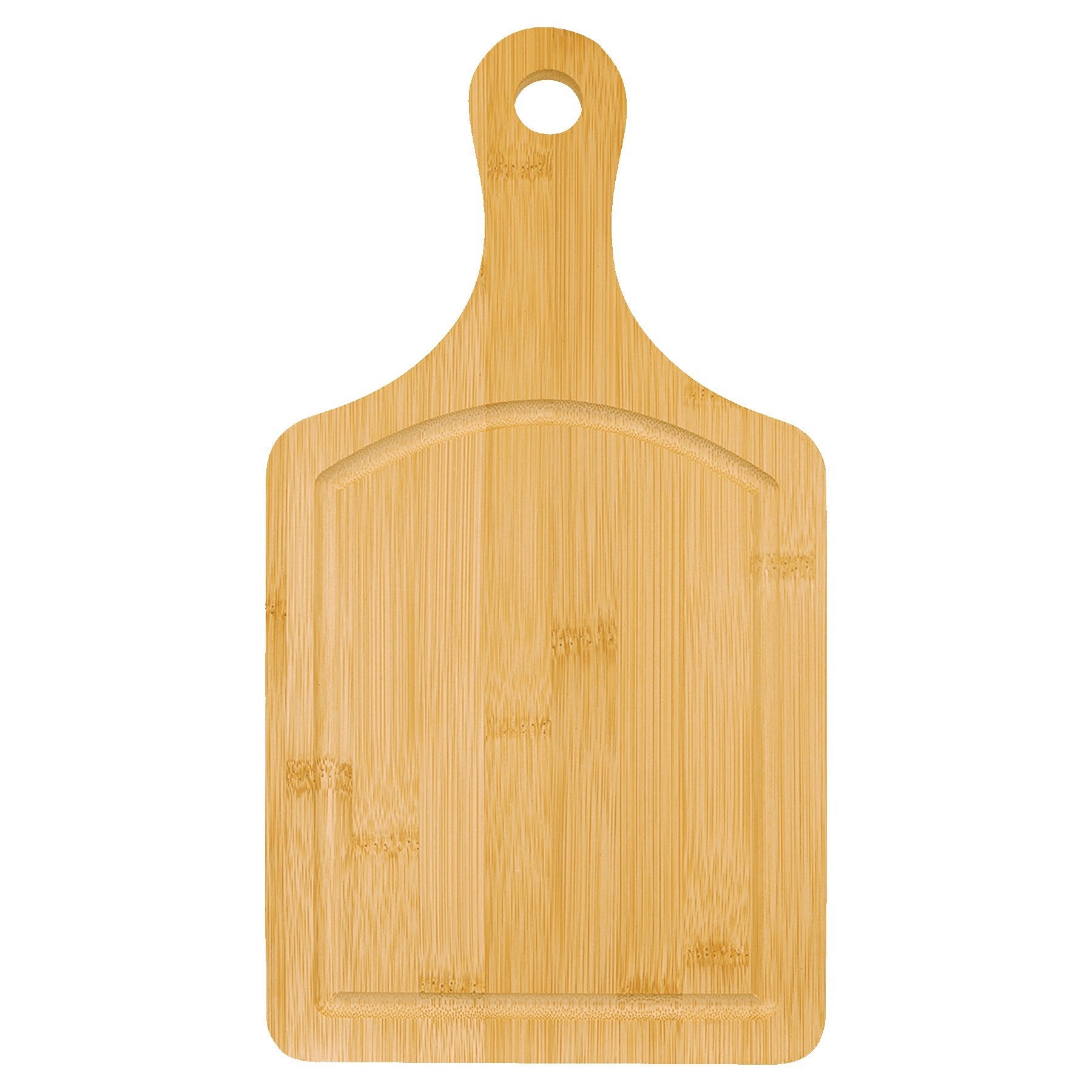13.5" x 7" Bamboo Cutting Board Paddle Shape with Drip Ring