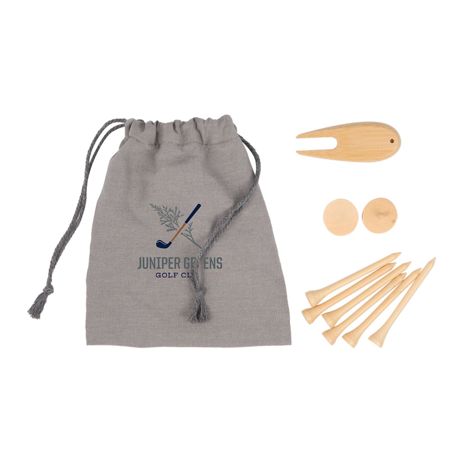 Bamboo Golf Tee Set with Recycled Pouch