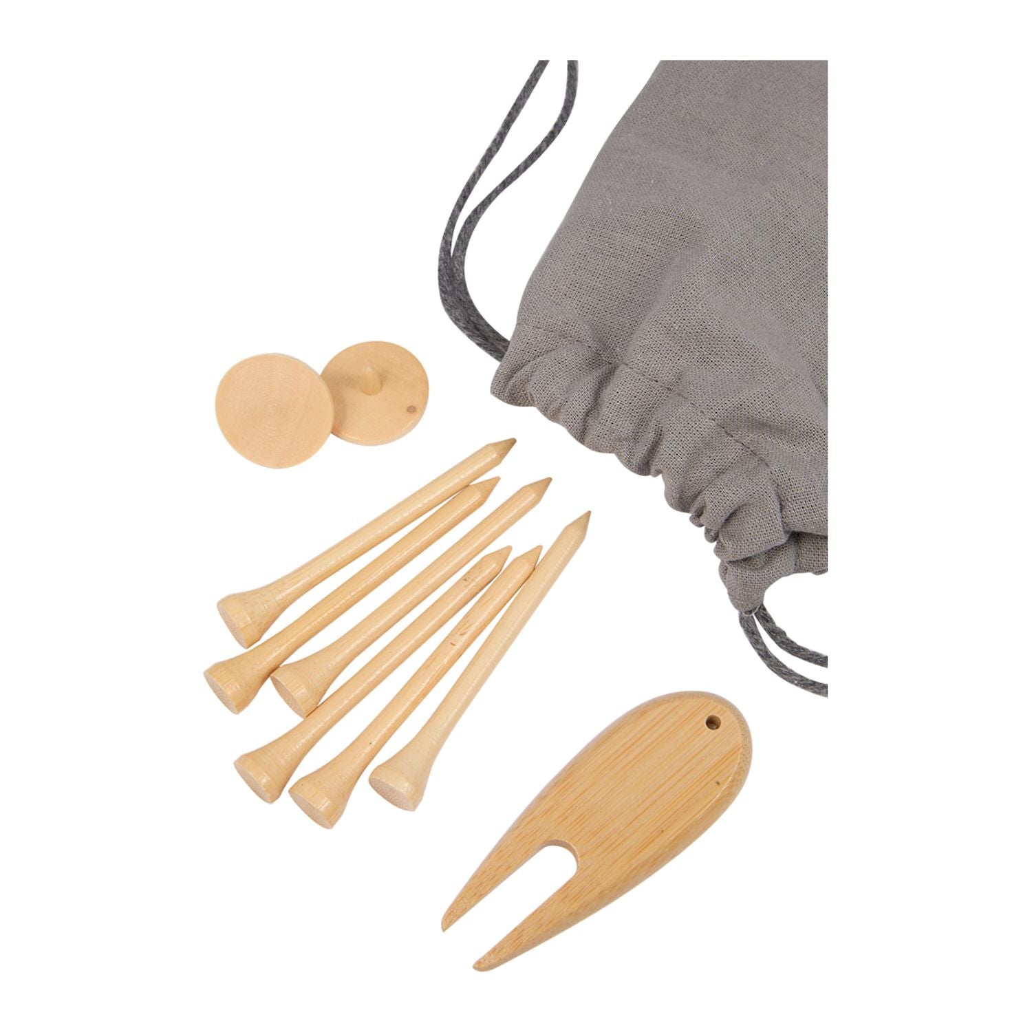 Bamboo Golf Tee Set with Recycled Pouch