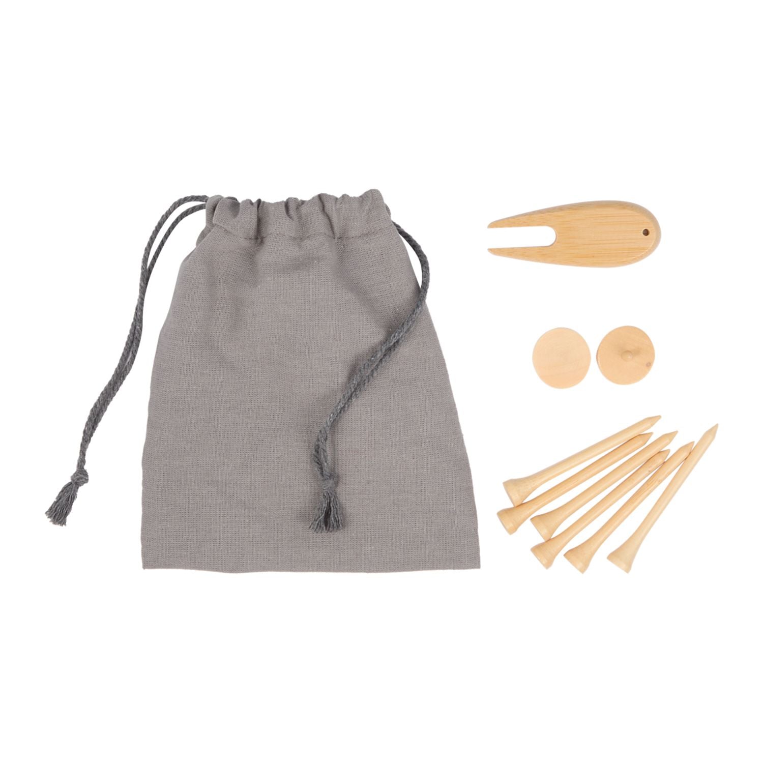 Bamboo Golf Tee Set with Recycled Pouch