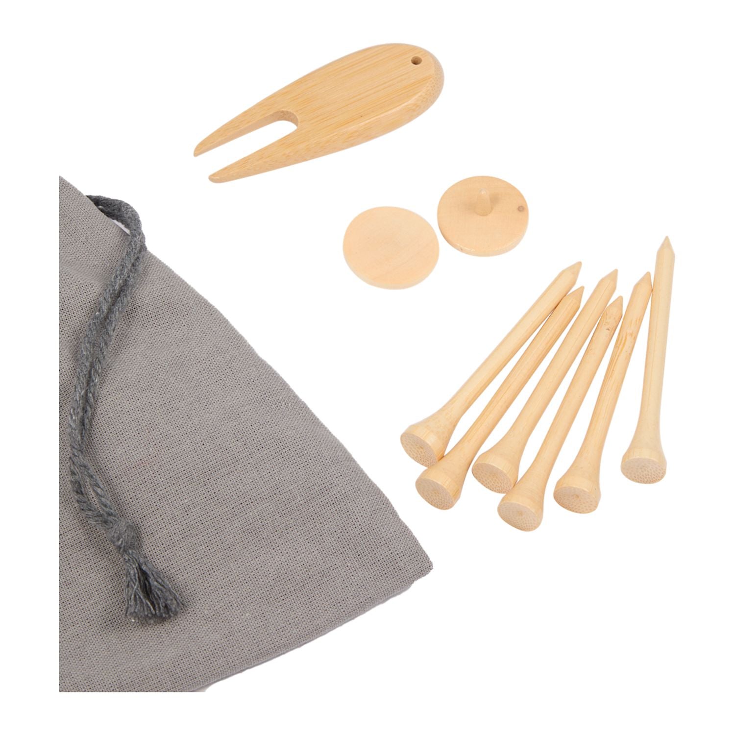 Bamboo Golf Tee Set with Recycled Pouch