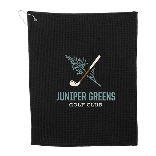 15" x 18" Recycled 300g Microfiber Waffle Towel - Black