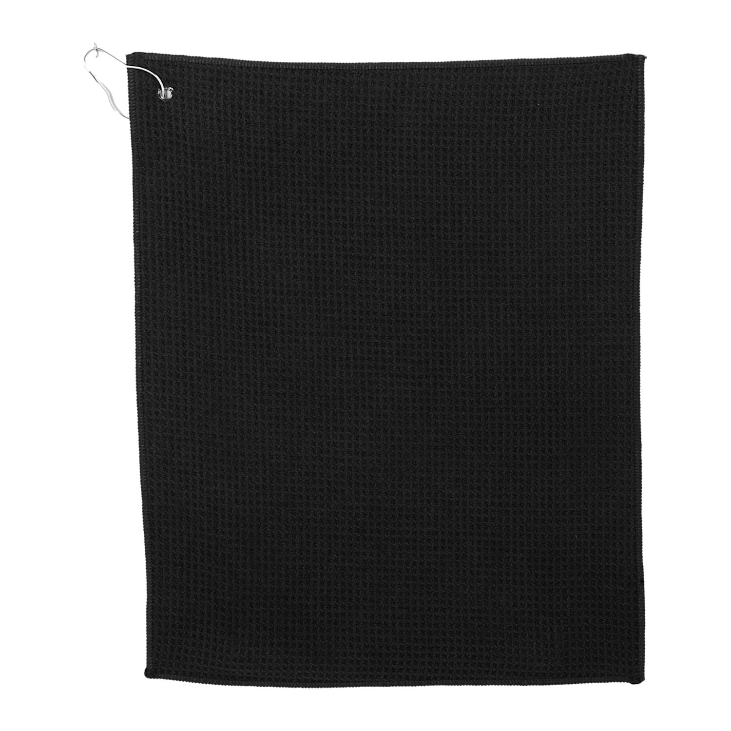 15" x 18" Recycled 300g Microfiber Waffle Towel - Black
