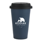 Navy I'm Not a Paper Cup 10 oz Ceramic Tumbler with Silicone Lid