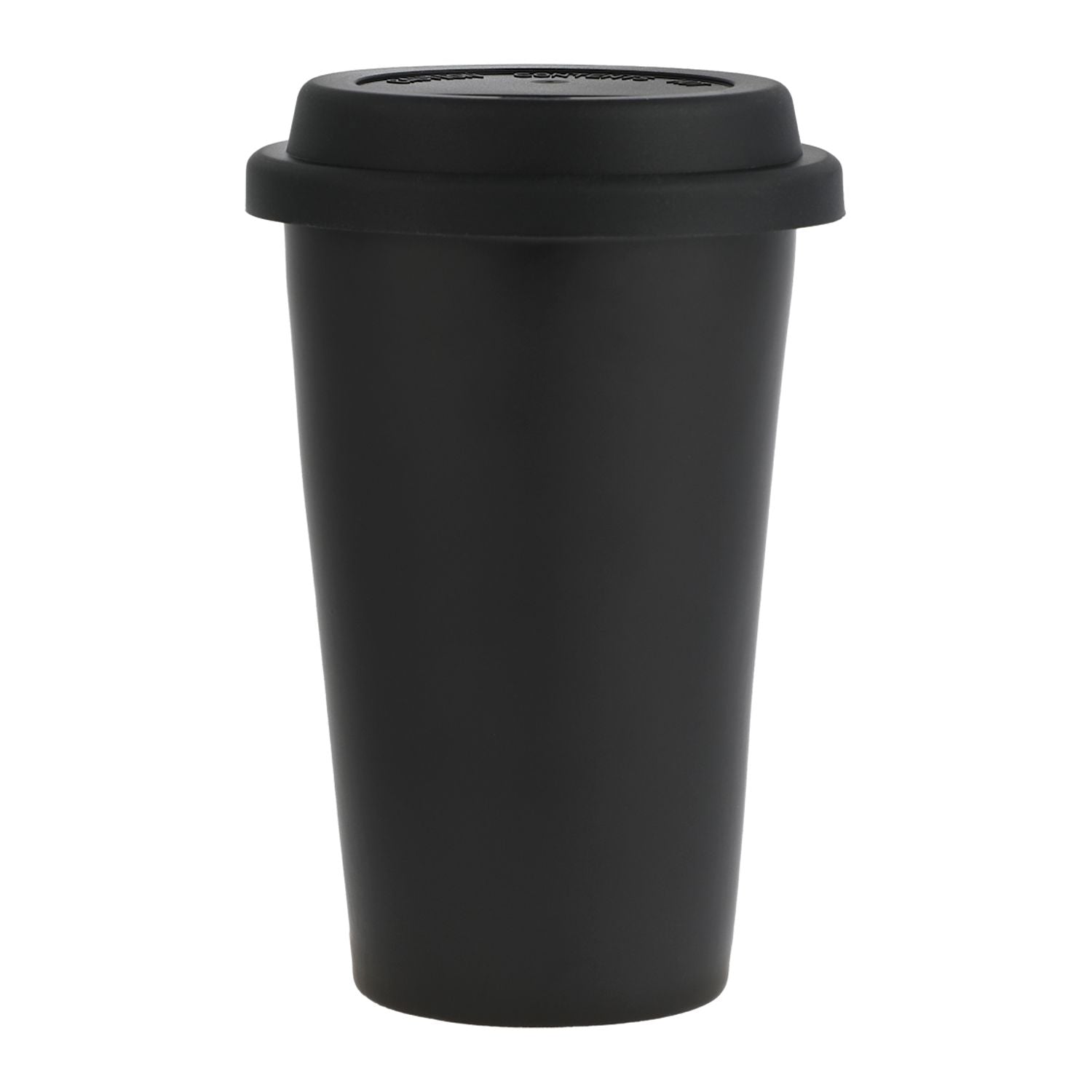 Black I'm Not a Paper Cup 10 oz Ceramic Tumbler with Silicone Lid
