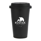 Black I'm Not a Paper Cup 10 oz Ceramic Tumbler with Silicone Lid
