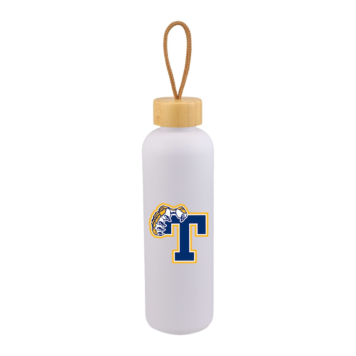 Tania 26 oz Bottle with FSC® Bamboo Lid - White
