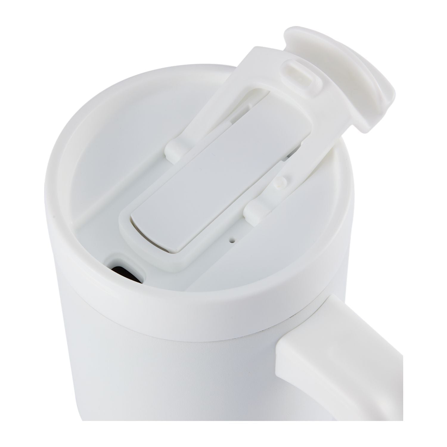 Close up of cap on Peak Recycled Insulated Sip Or Swig Mug 24 oz