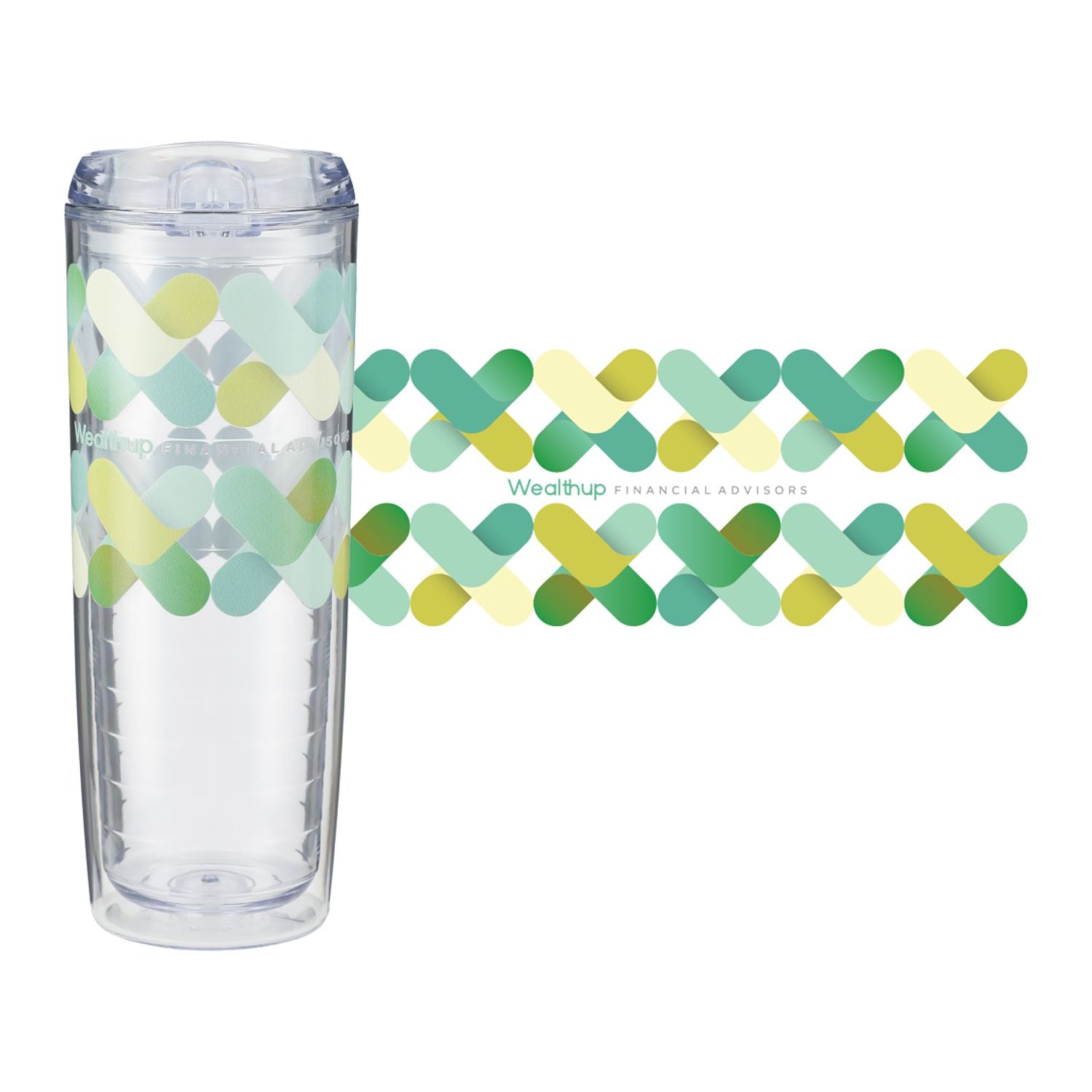 Mega Vortex Tumbler 24oz shown with a custom wrap 