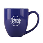 Blue mug with a custom logo