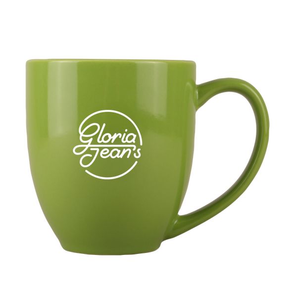 Lime Green mug with a custom logo