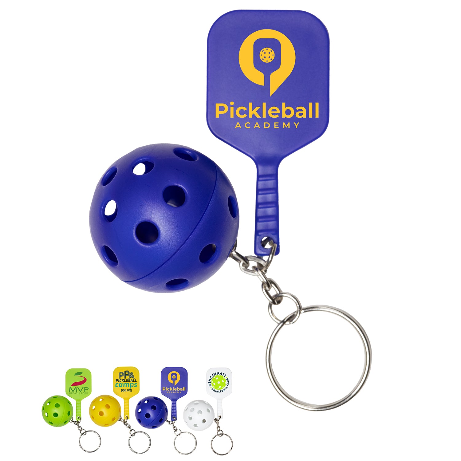 Pickle Ball Keychain with a custom logo