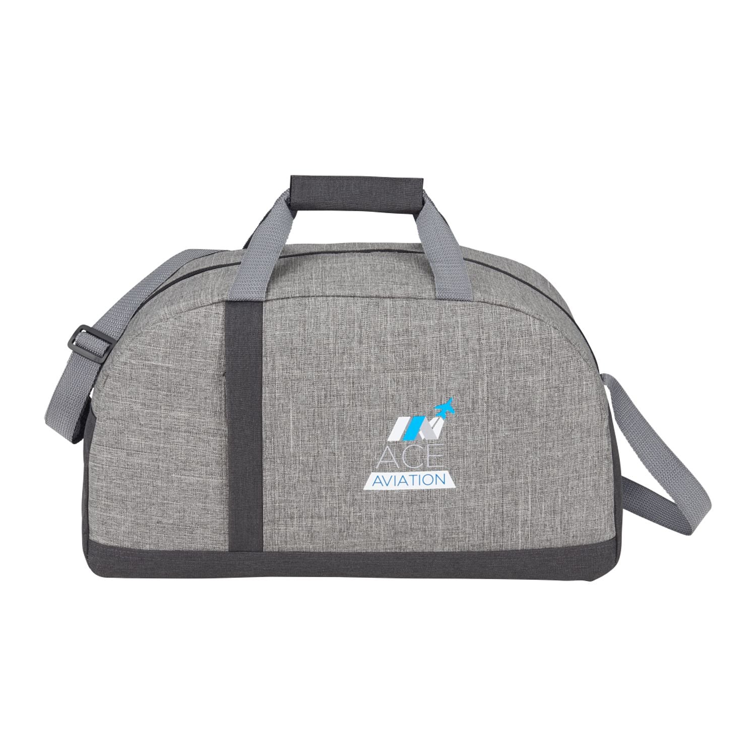 Graphite Reclaim Two-Tone Recycled Sport Duffle Bag with a custom logo