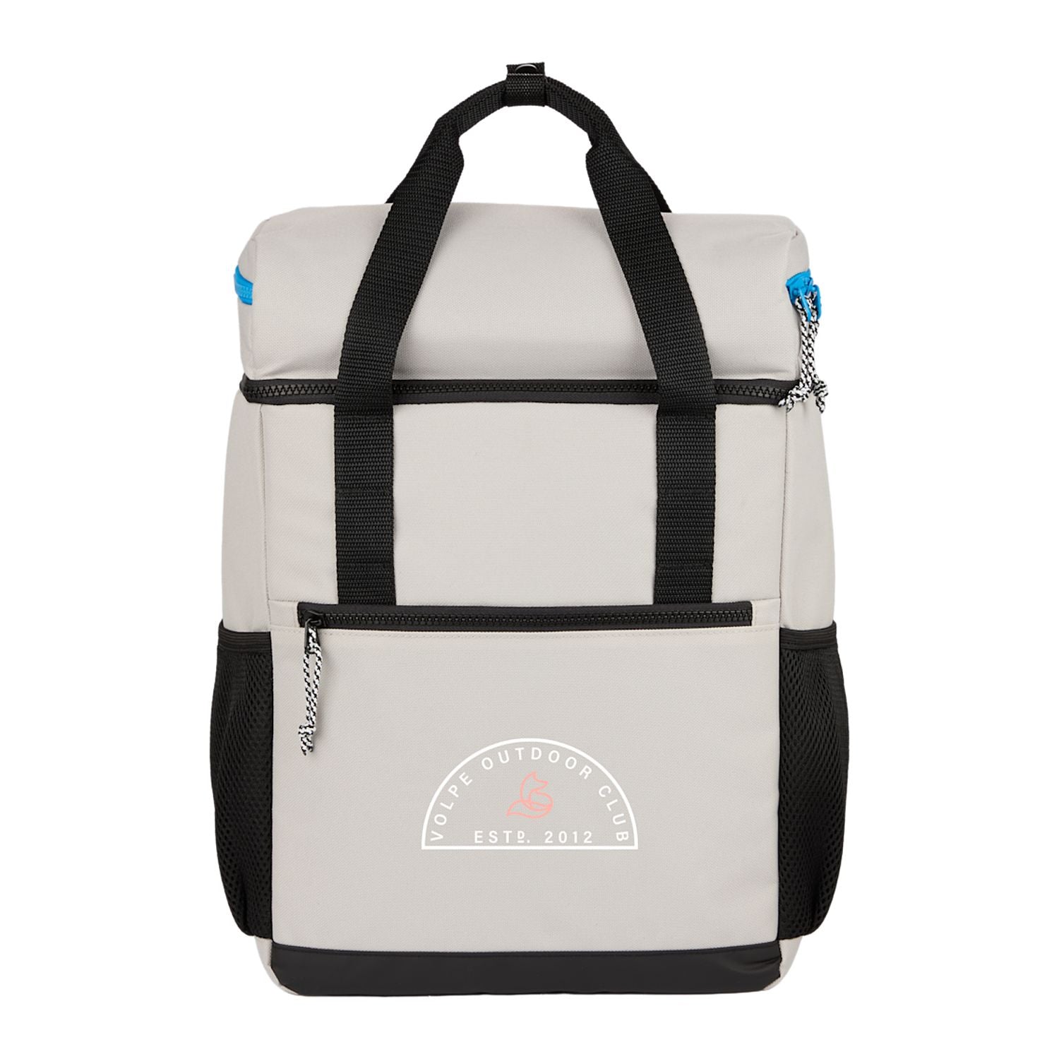 Cream Glacial Recycled 15L Backpack Cooler with a custom logo