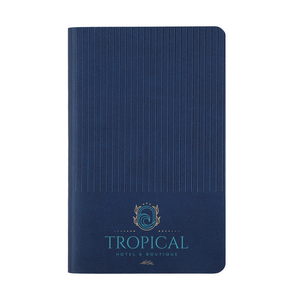 Navy Flatmate Pocket Notebook with a custom logo