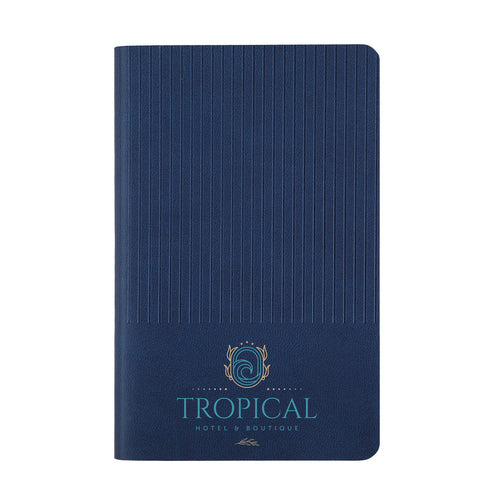 Navy Flatmate Pocket Notebook with a custom logo