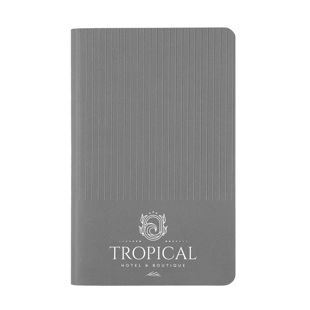 Gray Flatmate Pocket Notebook with a custom logo