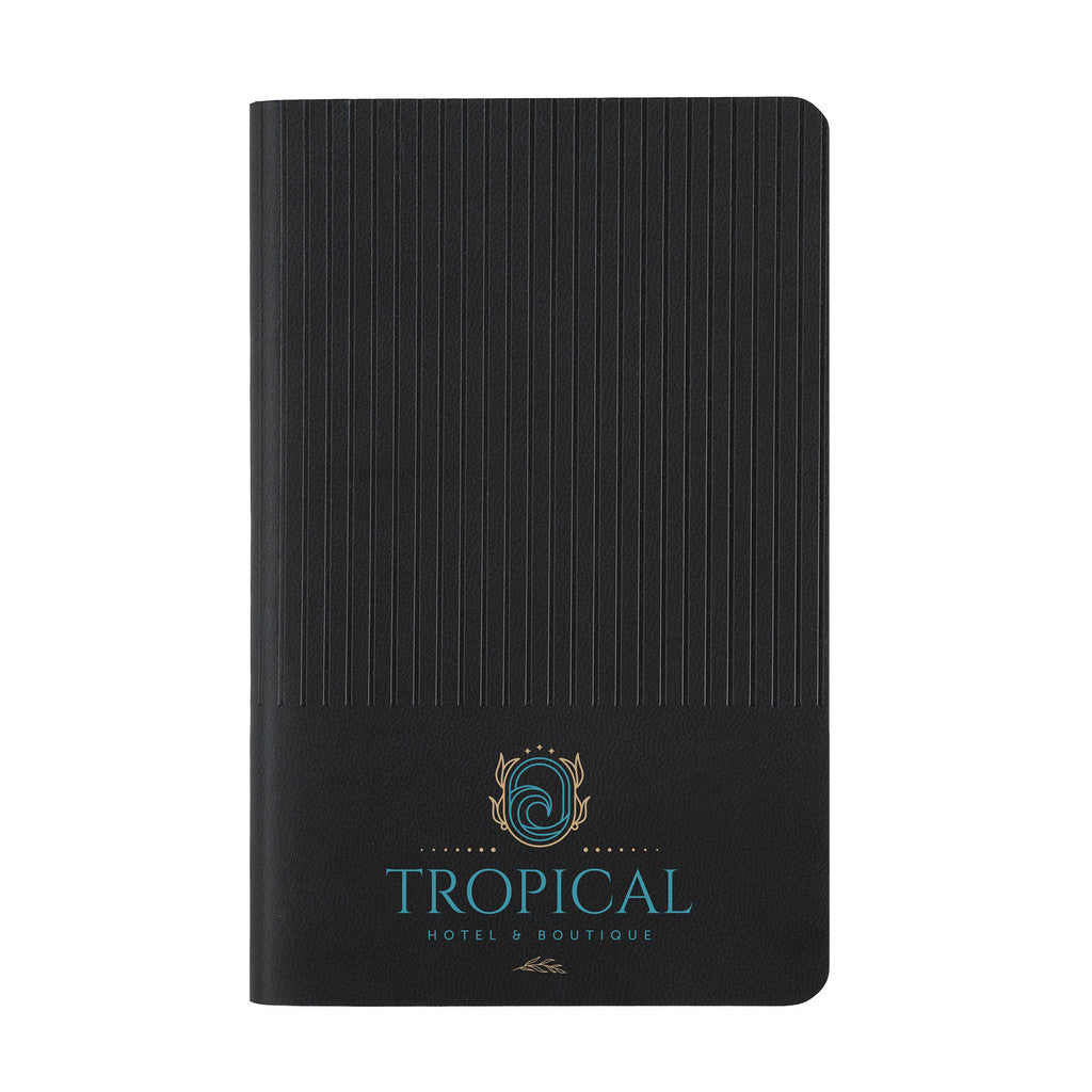 Black Flatmate Pocket Notebook with a custom logo